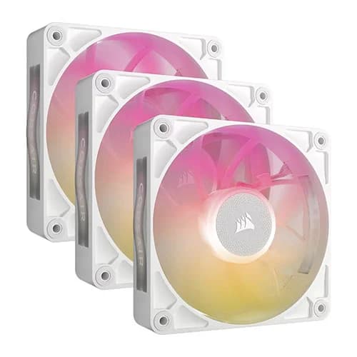 CORSAIR iCUE LINK RX120 MAX RGB 120mm Cabinet Fan – White (Triple Pack)